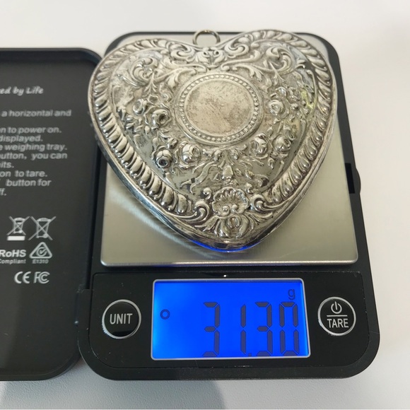 Gorham Signed Sterling Silver Vintage Ornate Victorian Heart Christmas Ornament - Picture 12 of 16